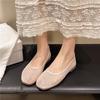 Fashion Single Shoes Women Fashion Square Head Shallow Mouth Mesh Cloth Shallow Mouth Soft Sole Anti-slip Wear-resistant Flat Shoes
