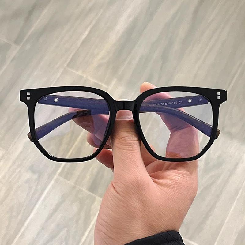 Квадратные мужские очки для близорукости с дужками под дерево и металлическими заклепками Очки для близорукости 0 -0.5 -1 -1.25 -1.5 -1.75 -2.0 До -6