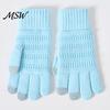 Conductive Fingertip Gloves for Smartphone Knitted Touchscreen Men Women, Winter Warm Thermal Gloves, Thickened Solid Color Daily Use Plush