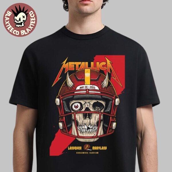 Metallica M72 Pop Up Shop Лэндовер 2025 Череп Шлем Искусство Тур Унисекс Футболка
