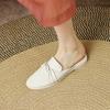 Fashion NEW Summer Women Mules Split Leather Shoes for Women Round Toe Low Heel Shoes Cover Toe Slingback Women Sandals Knot Slippers