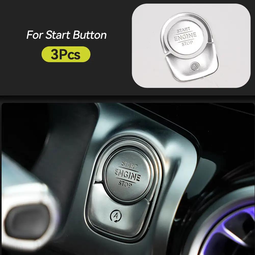Car Steering Wheel Air Conditioning Button Covers Sticker Ignition Start Button Decor Cover Trim For Mercedes Benz GLB GLA CLA