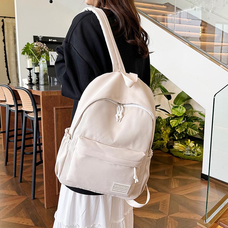 Nylon Student Backpack Bow Printed for Girls Women Schoolbag Adjustable Strap Travel Bag Cute Knapsack