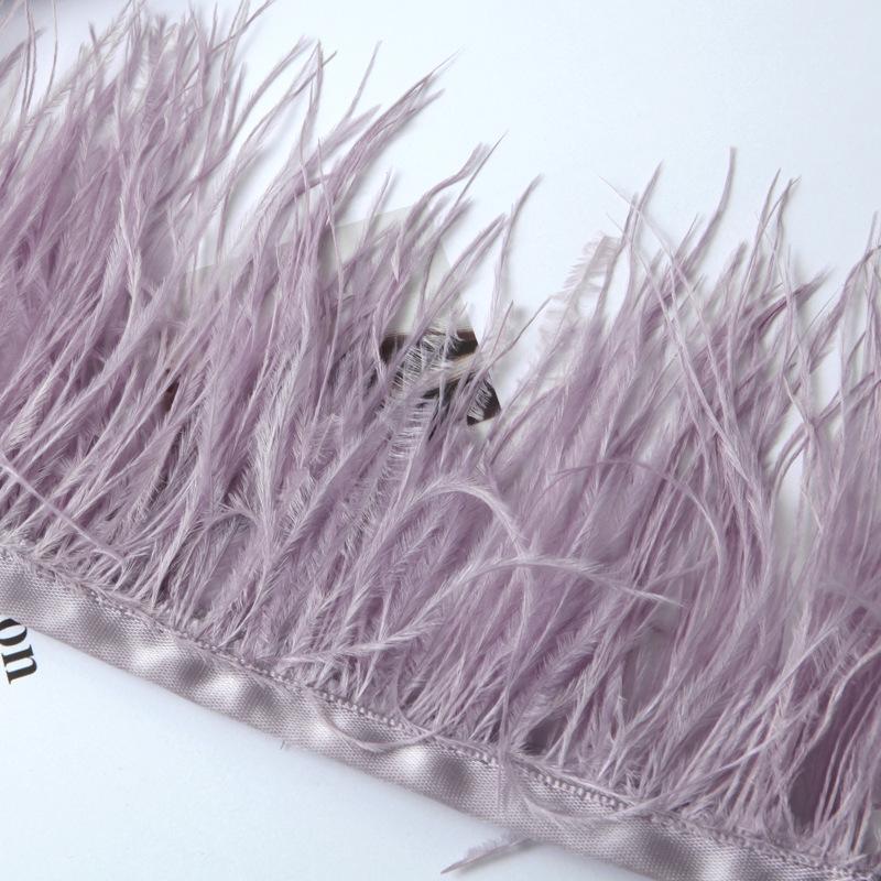 Платье из страусиных перьев 8-10 см, модное украшение, ткань с перьями и кисточками, аксессуары для одежды 