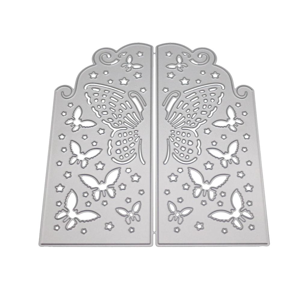 Карточная рамка Бабочка Украшение Металлический серебристый трафарет Тиснение Вырубные штампы Для DIY Скрапбукинг Бумага Альбом Изготовление открыток