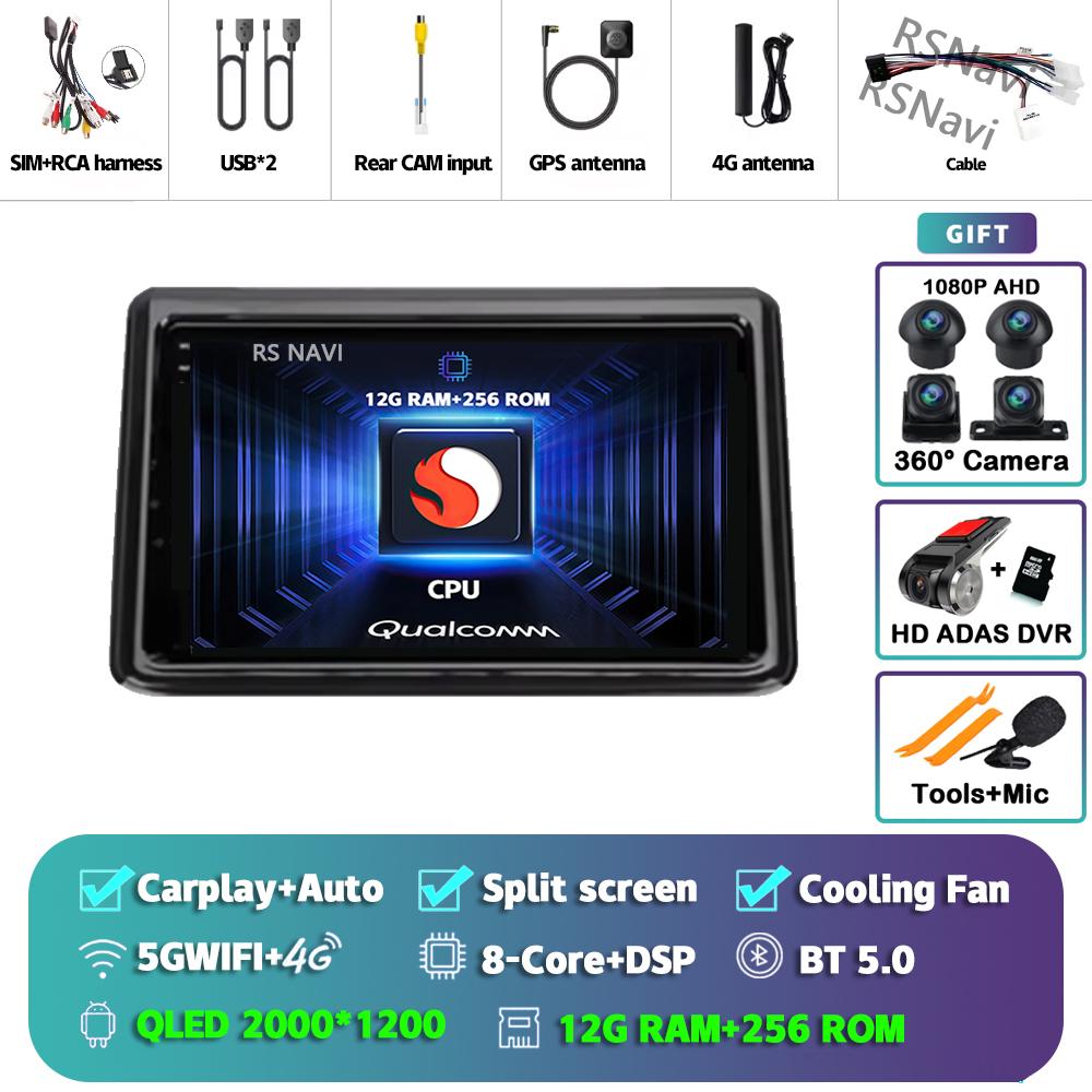 Android 14 Carplay Auto For Toyota Noah 2014 - 2020 Car Radio Player Multimedia stereo Navigation 360 Camera Head Unit AI Voice