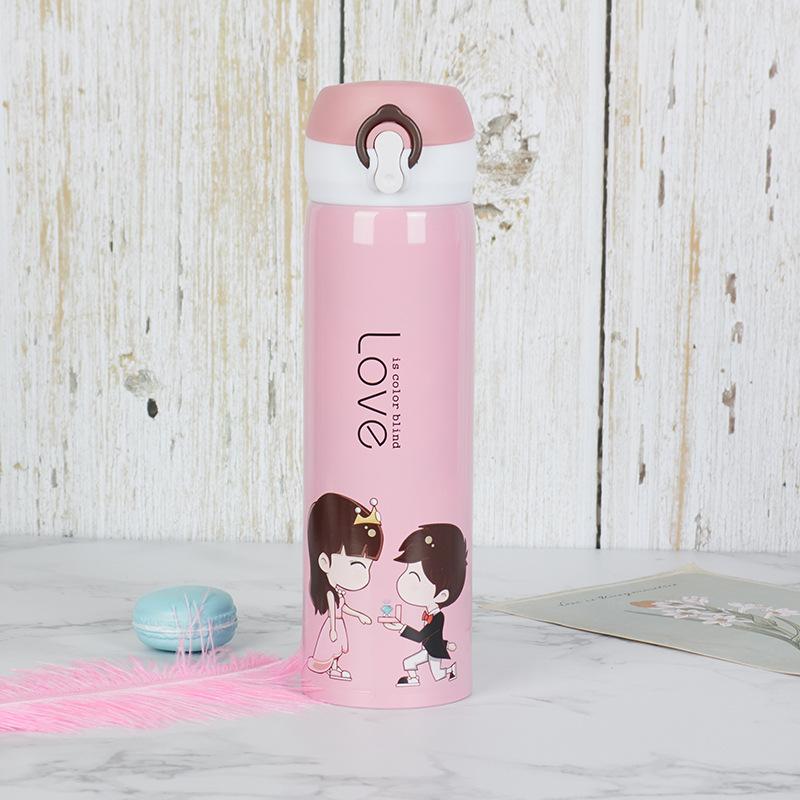 Новая мультяшная кружка с отскоком, детские чашки из нержавеющей стали 304, студенческие уличные подарочные чашки для пар.