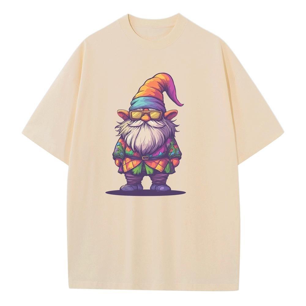 Spring and Summer Loose T-shirt Pure Cotton Unisex Top Color Dwarf Graphic T-shirt Breathable Print Men's Top Designer Clothing