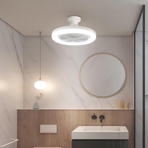 Умный потолочный вентилятор 2 в 1 со светодиодной подсветкой Тихий 30 Вт E27 Диммируемая лампа-вентилятор с пультом дистанционного управления Регулируемый воздуховод для спальни, гостиной, кухни