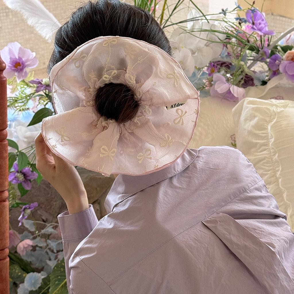 Laege Bow Hair Band for Girls Women Scrunchies Accessoires Rubber Elastic Flowers Fascinators Elegant Headdress Vintage  New