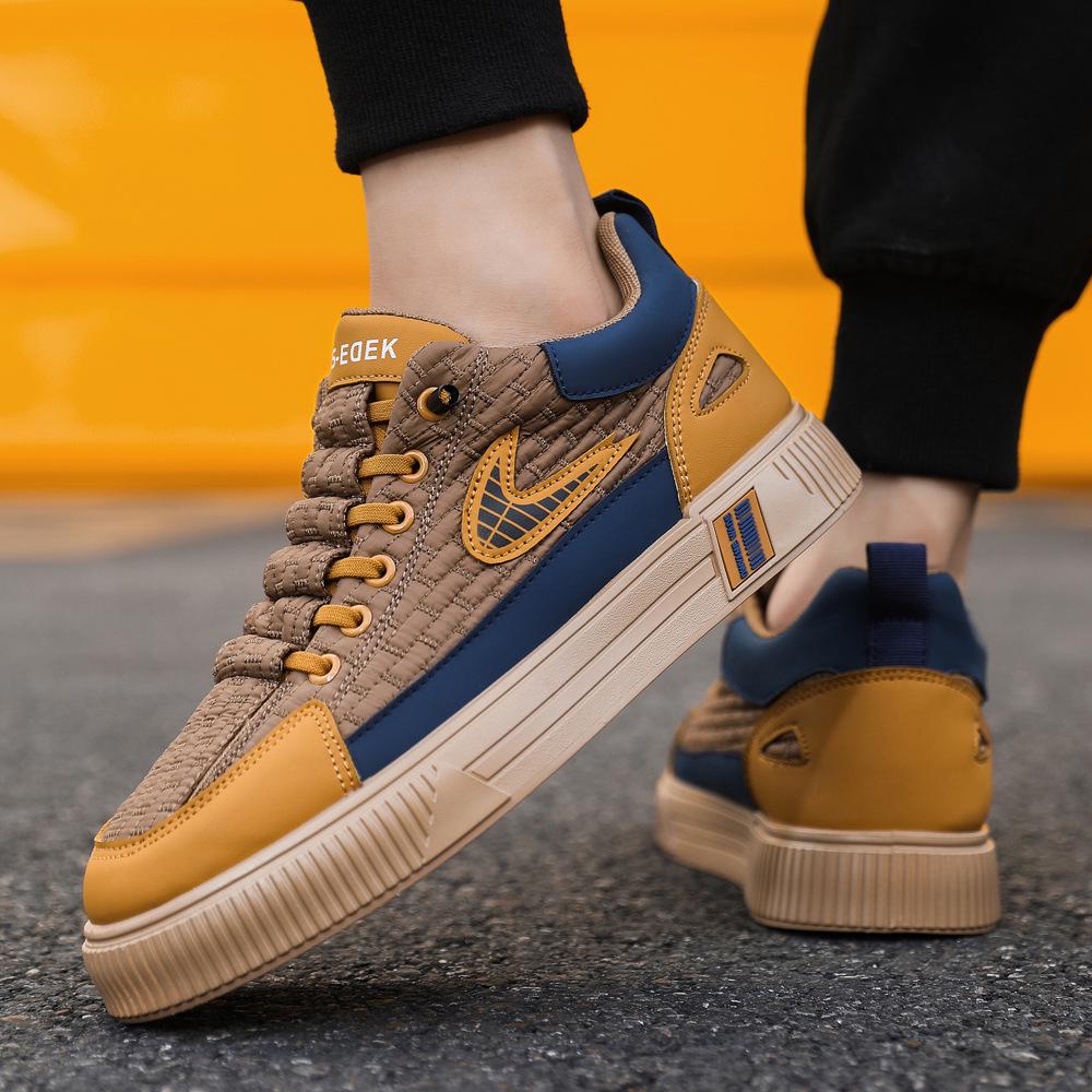 Мужские водонепроницаемые кожаные кроссовки Slip-On Casual Sneakers - спортивная обувь с толстой подошвой, увеличивающая рост, на осень