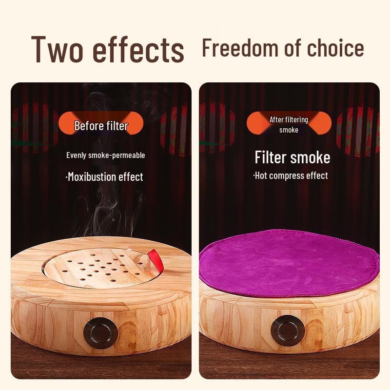 Портативный табурет для моксотерапии из массива дерева и набор подушек для терапии бедер, живота и спины