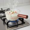 Wood Handle Saucepan Transparent Noodle Pot Salad Bowl Glass Milk Pot  Dormitory