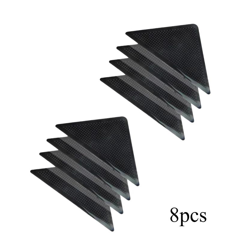 4/8/12 шт. Противоскользящий резиновый коврик Треугольник для ковра, Многоразовые моющиеся захваты Захват для ковра, Нескользящая накладка на углы ковров