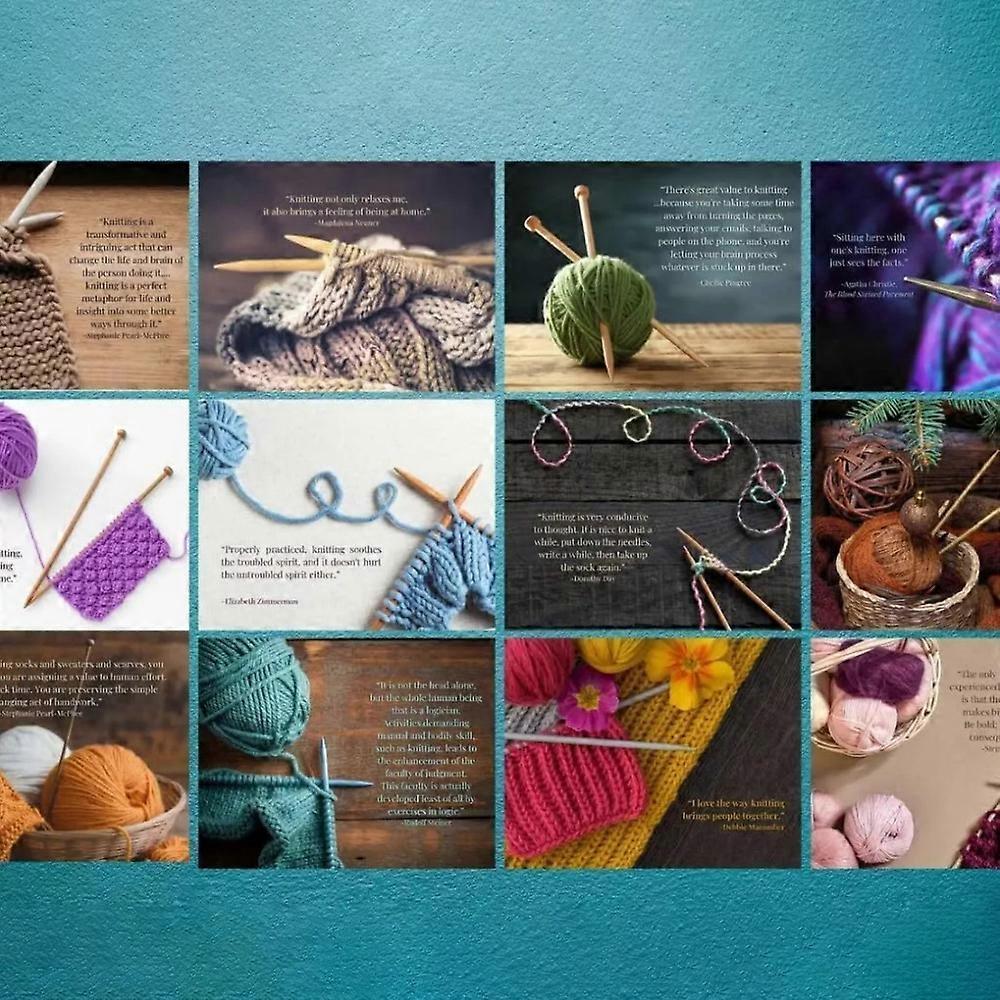 Knitting Calendar 2025, Yarn Monthly Calendar Planner with Inspirational Quotes