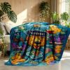 Custom Name Personalized Bear in the Big Blue House Print Blanket, Home Decor, Bedroom, Sofa, Camping, Couch, Gifts for Birthday Christmas