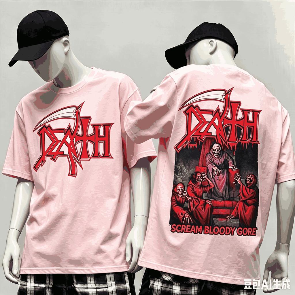 Death Band For Fan Gift Tshirt Unisex Unisex Harajuku Oversized Unisex Short Sleeve Streetwear High Quality Couples Breathable Soft