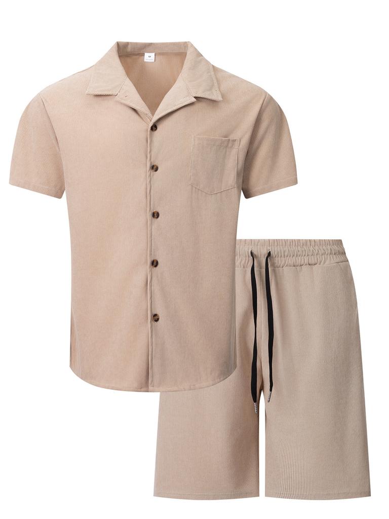 Мужской летний тонкий повседневный костюм в кубинском стиле