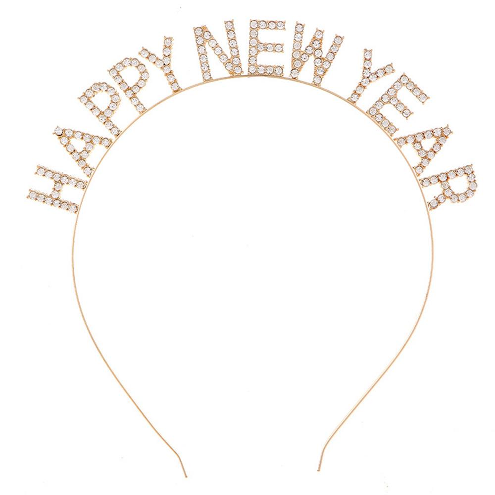 Christmas New Year Headband MERRY CHRISTMAS Alloy Rhinestone Knotted Letter Headband Atmosphere 2026