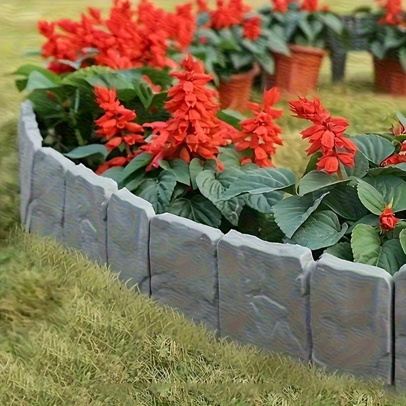 Пластиковый садовый бордюрный забор для газонов и террас - Прочное, погодостойкое уличное украшение, Декоративный садовый забор, Инструмент для окантовки газона