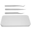 3pcs Set Eyelash Tweezers Straight Curved Tweezers Set for Eyelash Grafting Extension