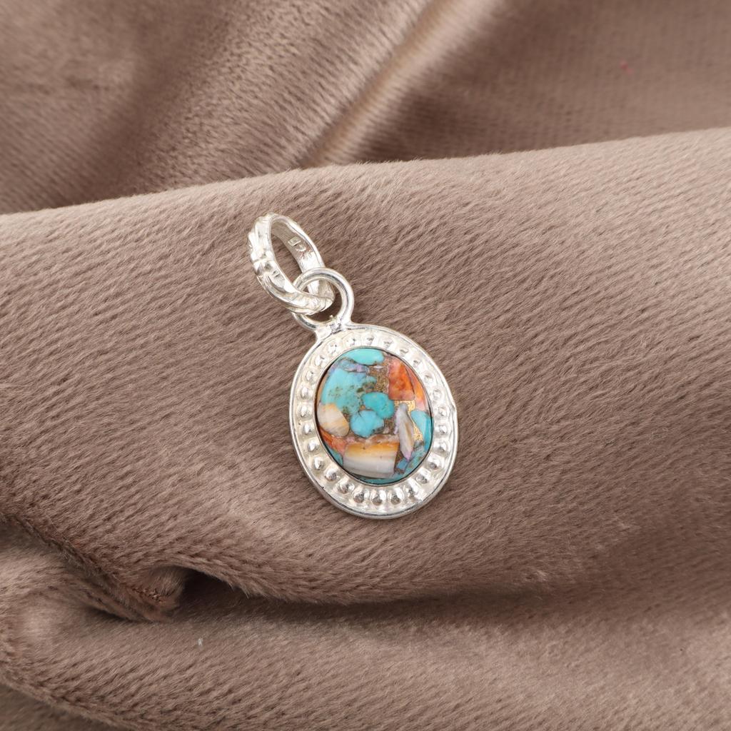 Украшения из самоцвета Спини Ойстер, Подвеска из 925 пробы стерлингового серебра, Подвеска из серебра ручной работы Спини Ойстер для свадебного подарка