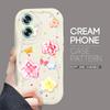 Cute Cartoon Pattern Cream Texture Casing Wavy Edge Soft Silicone Cover Phone Case for OPPO Reno Realme