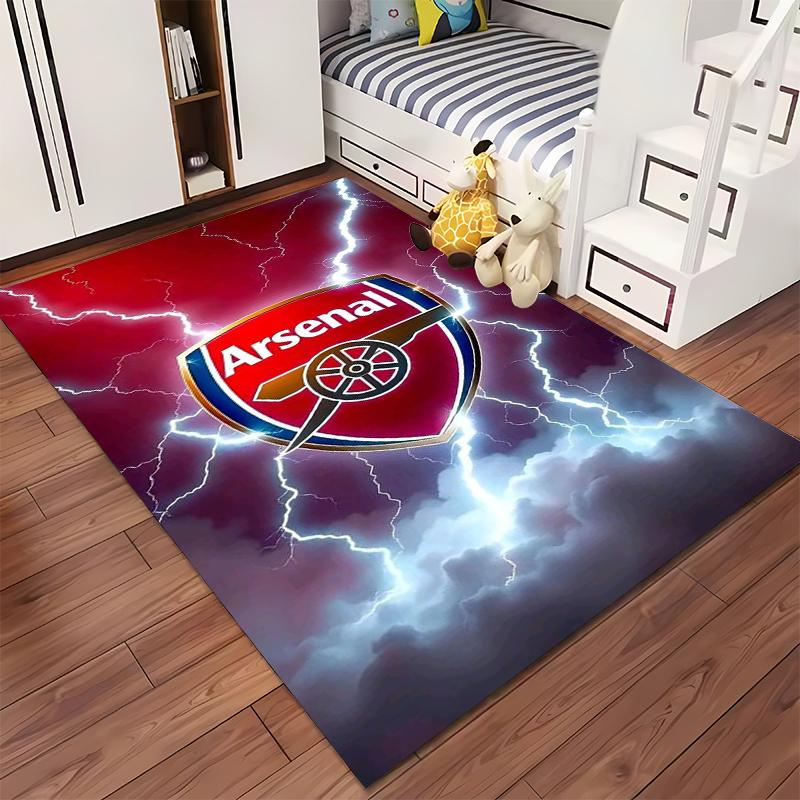 "Arsenal Logo Carpet with Lightning Design for Living Room Decor" Suitable for use as an anti-slip for living room bedroom sofas