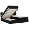 Ottoman Bed with Mattresses & LEDs Black 180x200 cm Fabric