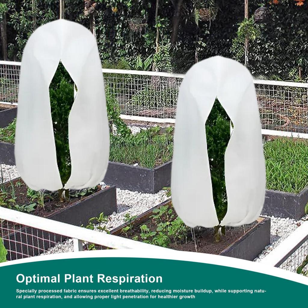 Frost Protection For Plants Garden Plant Frost Cover Zippered Thermal Flower Guard With Drawstring For Garden Greenhouse Raised