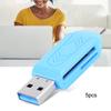 5 шт. USB2.0 мобильный телефон компьютер двойного назначения для OTG кард-ридер поддержка для Android Xiaomi(синий )