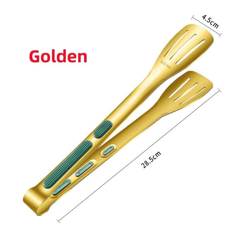 Щипцы для барбекю из нержавеющей стали 304, силиконовые нескользящие зажимы для еды, зажим для хлеба, зажим для стейка, термостойкость для барбекю, трехлинейный зажим, зажим для еды