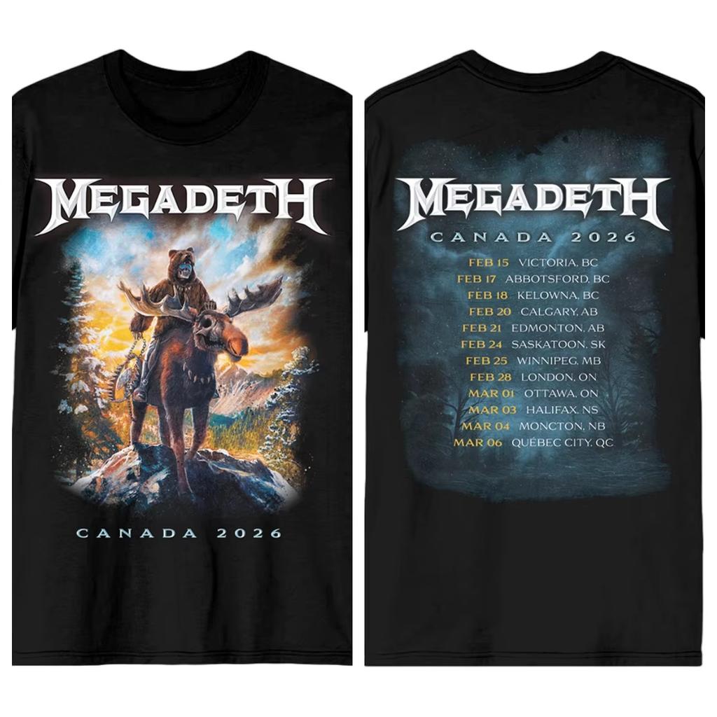 Megadeth New Album Tour 2026 Graphic Cotton Unisex Shirt Summer Oneck Unisexs Y2k Hip Hop Style Short Sleeve Tshirt Fan Gift