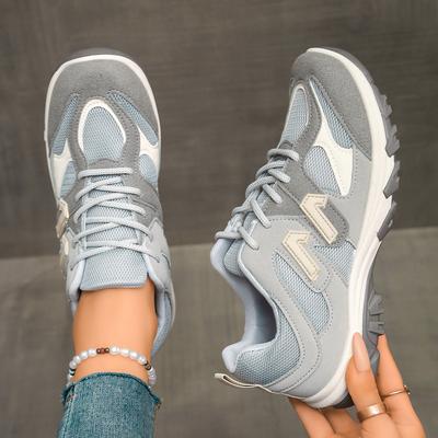 Многоцветные кроссовки Удобная обувь Женская, Большой размер Осень Новые На шнуровке Толстая подошва Повседневная и удобная Спортивная обувь