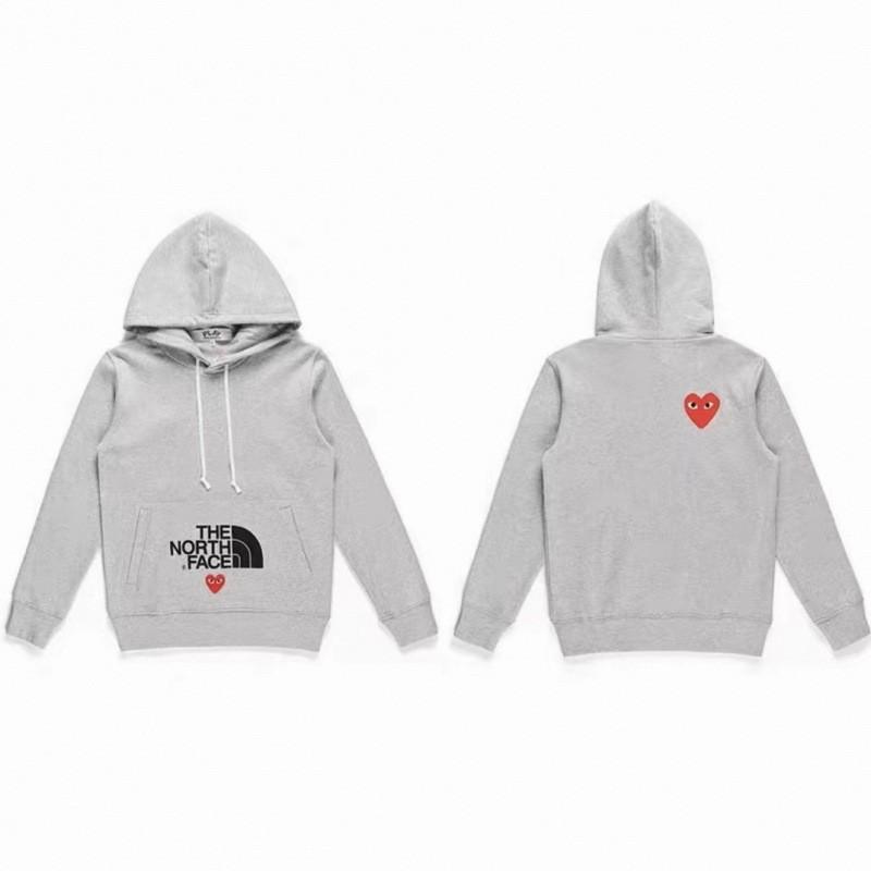 CDGplay Hoodie Couples Winter Heart Print Stand Collar Zip Sweatshirt Men Women