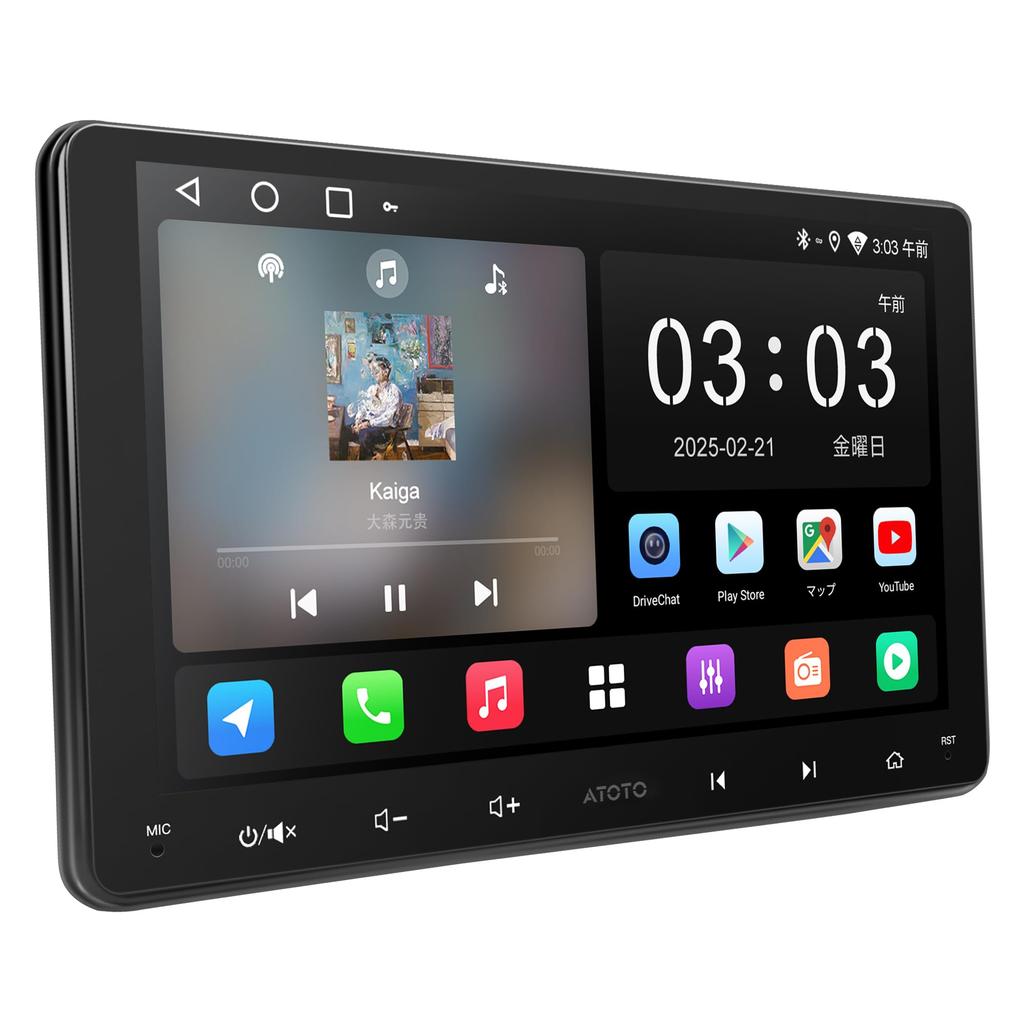 ATOTOZONE A5L Android Display 2DIN Car Audio and Navigation Wireless CarPlay Android GPS EQ AI Audio Video OTA A5LG209T 9-inch Audio, System,
