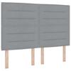 Box Spring Bed with Mattress and LED Lights Light Grey 140 x 200 cm Fabric