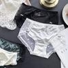 Ladies Spring and Summer Sexy and Cute Mesh Ice Silk Print Low Rise Panties