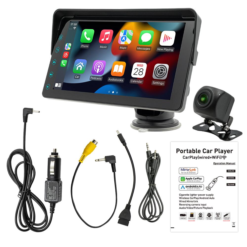 B5311L 7" автомобильный беспроводной Carplay Android Auto портативное радио MIrrorlink цветная подсветка FM-плеер Type-c BT AUX вход автомобильная стереосистема