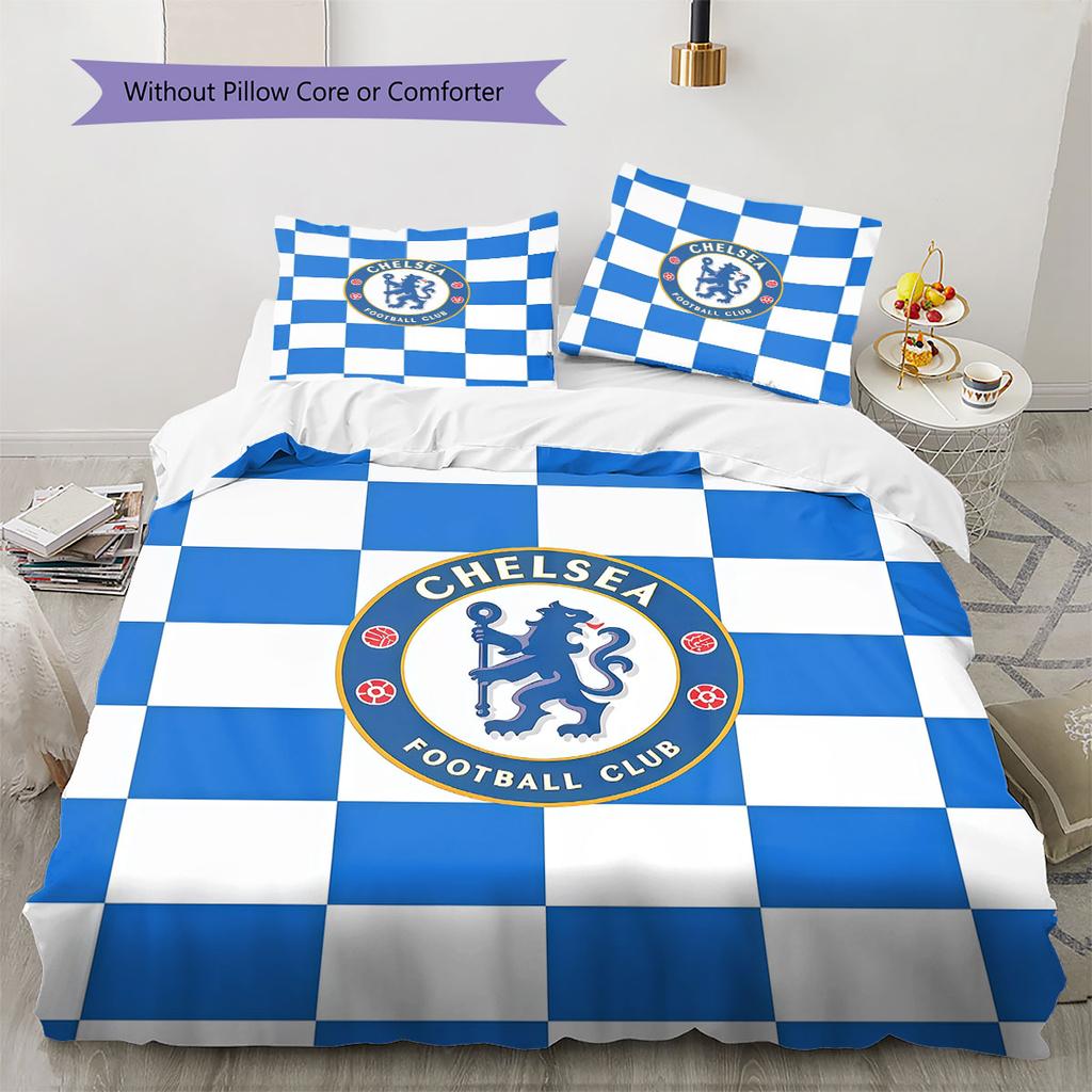 Chelsea F Pattern Bedding,Quilt Set Quilt Cover Pillowcase Home Birthday Gift(1 * duvet cover + 2 * pillowcase, without core)