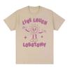 Летняя футболка 2025 года с мемом 'Live Laugh Lobotomy' Мужская Женская Модная Оверсайз Футболка 100% Чистый Хлопок Печатная Футболка