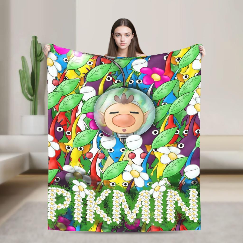 Pikmin Game Blanket Super Soft Fluffy Plush Throw Blanket For Couch Bed Airplane Travel Flannel Bedspread Bed Cover