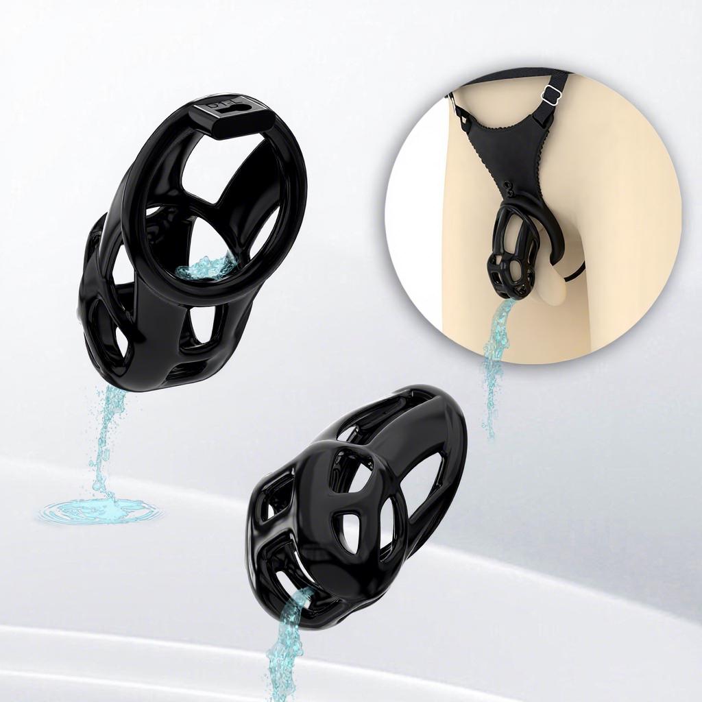 Male Chastity Device Plastic Bondage Cage Adjustable Chastity Belt 3d Printed Design Invisible Lock with Key Rings Wearable