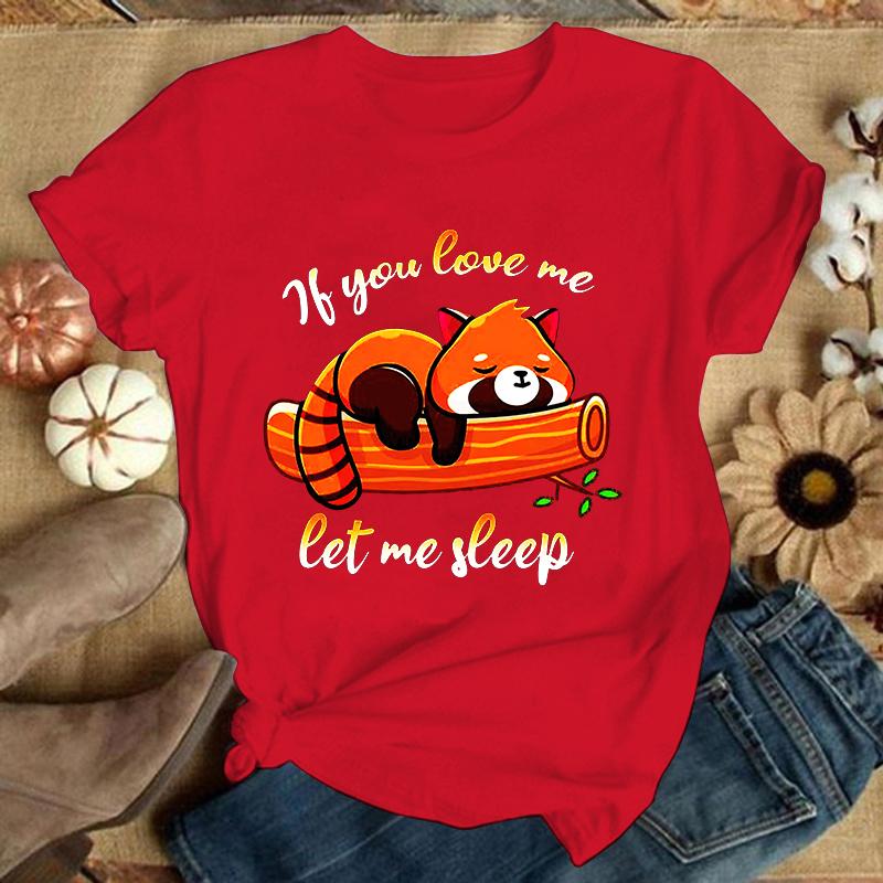 (Премиум-футболка)Модные забавные футболки с принтом «Панда, если ты живешь, дай мне поспать», женские летние повседневные футболки с коротким рукавом