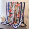 Thin Printed Imitation Silk Brocade Sunscreen Colorful Flower Silk Scarf Long Scarf Shawl Versatile Headscarf Scarf