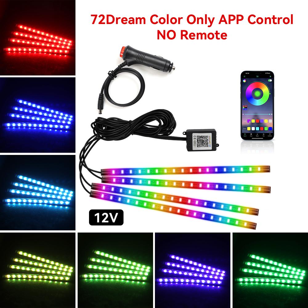 Car LED Lights Interior Lights with App/Remote Control RGB Lights Music Mode LED Lights for Car Interior Atmosphere Light Strip