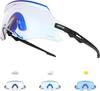 KAPVOE Color Changing Cycling Glasses Men Mountain Bike Sunglasses Women MTB Cycling Glasses Motorcycle Goggles Clear Glasses (Blue Gradient)