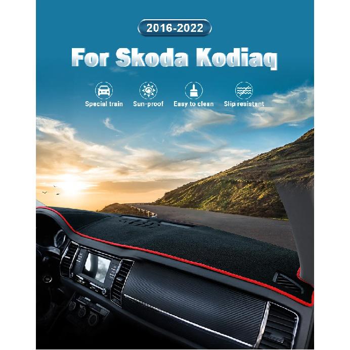 Для Skoda Kodiaq 2016 2017 2018 2019 2020 2021 2022 Автомобильный солнцезащитный коврик на панель приборов, противобликовая подкладка, теплоизоляция, нескользящий чехол