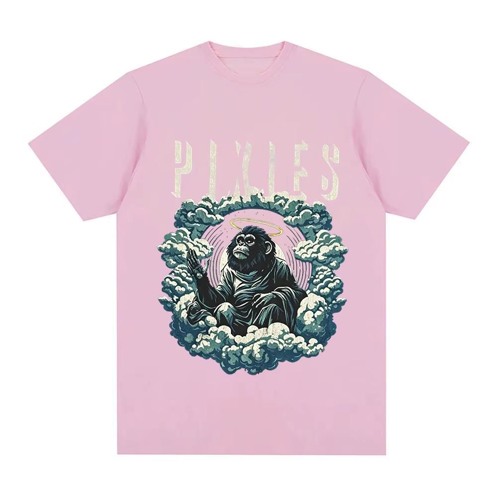 Pixies Cotton T-shirt Stardust Monkey Gone To Heaven Graphic Print Tee Streetwear Women Men Breathable Material No Stuffiness in Hot Summer