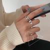 Ретро Граффити S925 Серебро Цветовой Блок Открытое Кольцо - Женский Хип-Хоп Модный Аксессуар на Указательный Палец